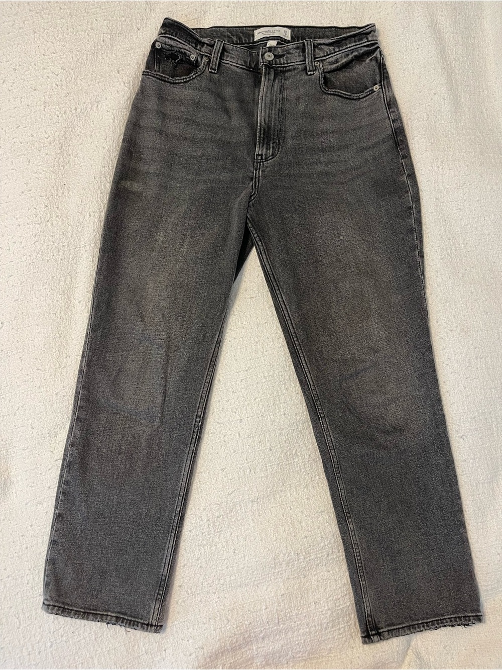 Abercrombie & Fitch Women's Grey Straight-Leg Jeans
